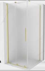 MEXEN/S - Velar sprchový kout, posuvné dveře 90 x 90, dekor, zlato kartáčovaná (871-090-090-31-55)