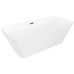 MEXEN/S - Velo Slim volně stojící vana 170 x 75, bílá, sifon a přepad černá (52811707500-70)