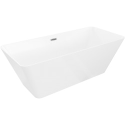 MEXEN/S - Velo Slim volně stojící vana 170 x 75, bílá, sifon a přepad grafit metal (52811707500-95)