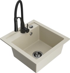 MEXEN/S - Vito granitový dřez 1-miska včetně baterie Aster, béžová (6503-69-73450-70-B)