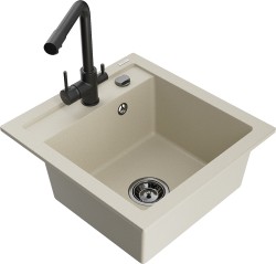 MEXEN/S - Vito granitový dřez 1-miska včetně baterie Duero, béžová (6503-69-671600-70)