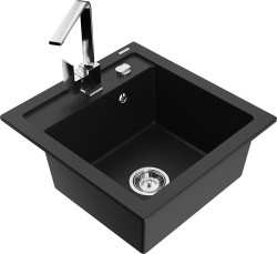 MEXEN/S - Vito granitový dřez 1-miska včetně baterie Rita, černá (6503-77-670300-00)