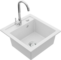 MEXEN/S - Vito granitový dřez 1-miska včetně baterie Telma, bílá (6503-20-670200-00)