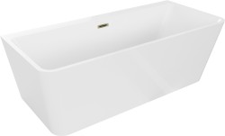 MEXEN/S - Volta vana volně stojící 170 x 75, bílá, sifon a přepad zlatá (51131707500-50)