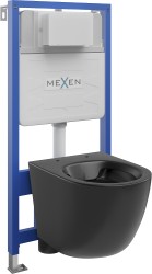 MEXEN/S - WC předstěnová instalační sada Fenix Slim s mísou WC Lena,  černá mat (6103322XX85)