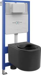 MEXEN/S - WC předstěnová instalační sada Fenix Slim s mísou WC Sofia,  černá mat (6103354XX85)
