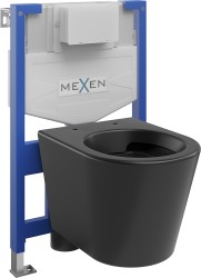 MEXEN/S - WC předstěnová instalační sada Fenix XS-F s mísou WC Rico,  černá mat (6803372XX85)
