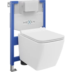 MEXEN/S - WC předstěnová instalační sada Fenix XS-F s mísou WC Vega + sedátko softclose,  bílá (68030654000)
