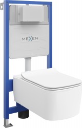 MEXEN/S - WC předstěnová instalační sada Fenix XS-F s mísou WC York + sedátko softclose,  bílá (68030114000)