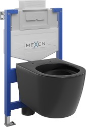 MEXEN/S - WC předstěnová instalační sada Fenix XS-U s mísou WC Carmen,  černá mat (6853388XX85)