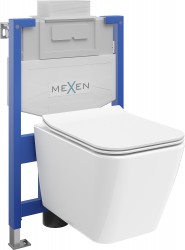 MEXEN/S - WC předstěnová instalační sada Fenix XS-U s mísou WC Cube sedátko softclose,  bílá (68530924000)