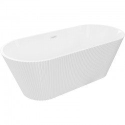 MEXEN/S - Yara volně stojící vana reliéf 170 x 75, bílá, sifon a přepad bílá (52861707500-20)