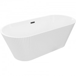 MEXEN/S - Yara volně stojící vana reliéf 170 x 75, bílá, sifon a přepad černá (52861707500-70)