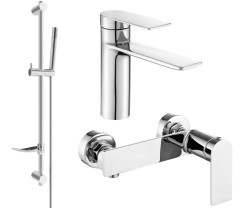 MEXEN/S - Zero SET umyvadlová + sprchová baterie s příslušenstvím DF70, chrom (71104DF70-00)