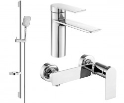 MEXEN/S - Zero SET umyvadlová + sprchová baterie s příslušenstvím DS62, chrom (71104DS62-00)
