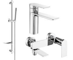 MEXEN/S - Zero SET umyvadlová + vanová baterie s příslušenstvím DF70, chrom (71103DF70-00)