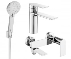 MEXEN/S - Zero SET umyvadlová + vanová baterie s příslušenstvím R40, chrom (71103R40-00)