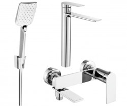 MEXEN/S - Zero SET umyvadlová + vanová baterie s příslušenstvím R62, chrom (71113R62-00)