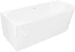 MEXEN - Silo volně stojící rohová vana levá reliéf  150 x 75, bílá, bez krytky přepadu a zátky (52891507500L-SS)