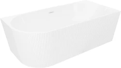 MEXEN - Silo volně stojící rohová vana pravá reliéf  150 x 75, bílá, bez krytky přepadu a zátky (52891507500P-SS)