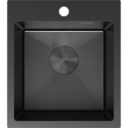 MEXEN - Solix ocelový dřez 1-bowl 400 x 450 mm, černá HC (6401401000-70HC)