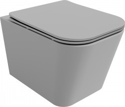 MEXEN - Teo Závěsná WC mísa Rimless včetně sedátka s slow, Duroplast, světle šedá mat (30854061)