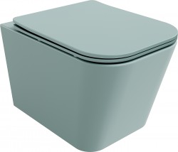 MEXEN - Teo Závěsná WC mísa Rimless včetně sedátka s slow, Duroplast, světle zelená mat (30854048)