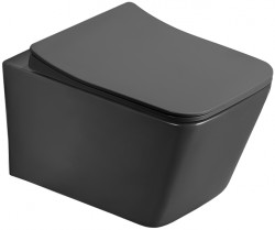 MEXEN - Teo Závěsná WC mísa včetně sedátka s slow-slim, z duroplastu, temná šedá mat (30854071)