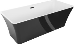 MEXEN - Tonia vana volně stojící 170x75 cm, bílá/černá, černý sifon (52171707575-B)