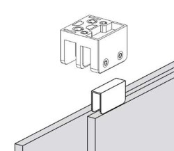 MEXEN - VELAR vodící komponent pro sklo, kartáčovaná bílá (871-03-20)