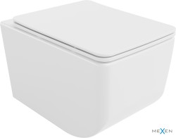 MEXEN - Vera závěsná WC mísa Rimless včetně sedátka s slow-slim, Duroplast, bílá (30164000)