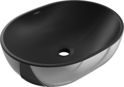MEXEN - Viki umyvadlo na desku 48 x 35, černá mat/stříbrná (21054874)