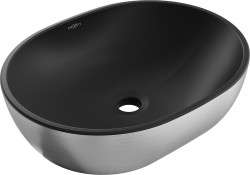 MEXEN - Viki umyvadlo na desku 48 x 35, černá mat/stříbrná vzor (21054873)