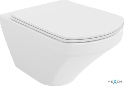 MEXEN - Vito závěsná WC mísa Rimless včetně sedátka s slow-slim, Duroplast, bílá (30174000)