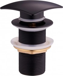 MEXEN - Zátka klik-klak bez přepadu, hranatá černá (79916-70)