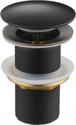 MEXEN - Zátka klik-klak bez přepadu, stará černá kulatá (79910-79)