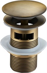 MEXEN - Zátka klik-klak s přepadem kulatá, antický bronz (79920-30)