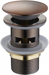 MEXEN - Zátka klik-klak s přepadem kulatá měď starověká (79920-45)