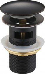 MEXEN - Zátka klik-klak s přepadem kulatá, stará černá (79920-79)