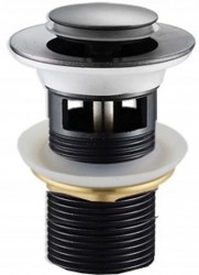 MEXEN - Zátka klik-klak s přepadem malá kulatá, černá (79925-70)