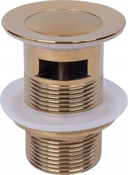 MEXEN - Zátka klik-klak s přepadem malá kulatá, zlatá (79925-50)