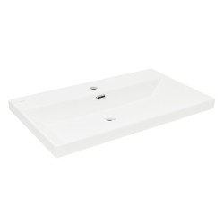 Nábytkové umyvadlo SAT B-Way 81x46,5 cm bílá matná s otvorem pro baterii uprostřed SATBW8046WM (SATBW8046WM)