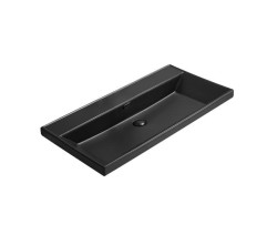 Nábytkové umyvadlo SAT B-Way 81x46,5 cm černé, otvor pro baterii uprostřed SATBW8046BKM (SATBW8046BKM)