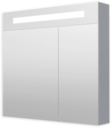Naturel - Zrcadlová skříň 80 cm s LED osvětlením, 2 dveře, zásvuka+vypínač, IP44 GALZS80LED (GALZS80LED)
