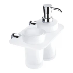 Nimco Bormo chrom dvojitý držák dávkovače a sklenky BR X3-5831W-26 (BR X3-5831W-26)