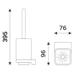 Nimco Maya bílá mat toaletní WC kartáč s hranatou rukojetí, nádobka sklo     MAB 29094CN-HR-05 (MAB 29094CN-HR-05)