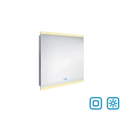 Nimco zrcadlo LED  700 x 800 Model 12000 se dvěma dotykovými senzory hliníkový rám    ZP 12003VX (ZP 12003VX)