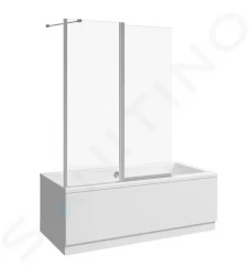 Nion Vanová zástěna dvoudílná L/P, 1150x1500 mm, Jika perla Glass, stříbrná/transparentní sklo (H2572N60026681)