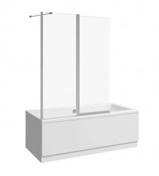 Nion Vanová zástěna dvoudílná L/P, 115x150 cm, Jika perla Glass, stříbrná/transparentní sklo (H2572N60026681)