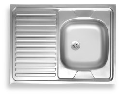 NOVASERVIS - Dřez 60x80 celoplošný s okapem levý nerez (DR60/80L)